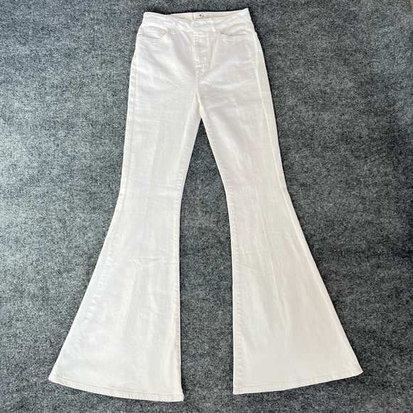 7 For All Mankind Women’s MegaFlare Jeans Size 29 NWT High Rise Clean White Wash - Picture 4 of 16